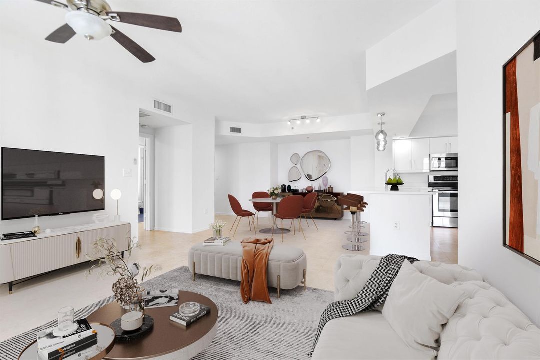 Virtually staged living room
