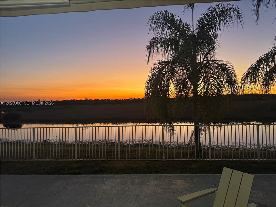 Back yard view of sunset