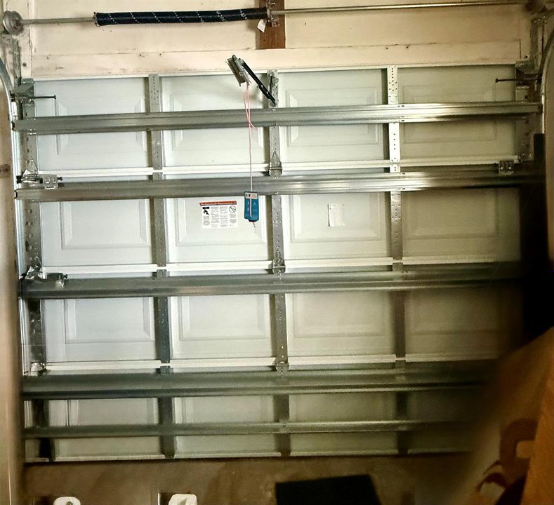 Garage door with opener