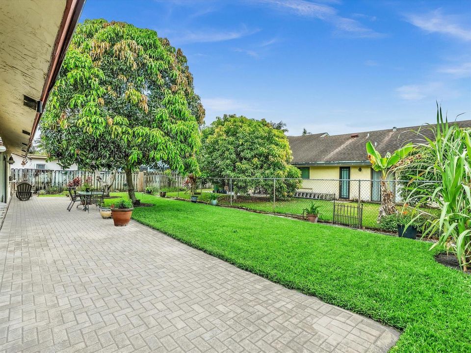 Paved Patio Backyard Lawn