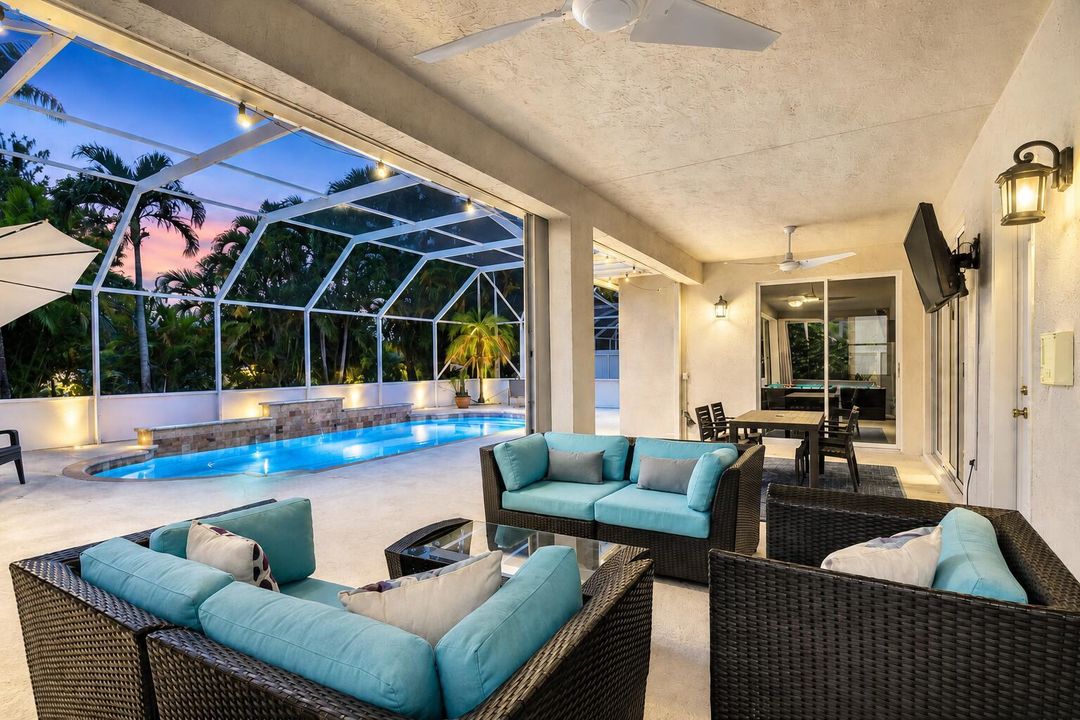 Pool patio Dusk