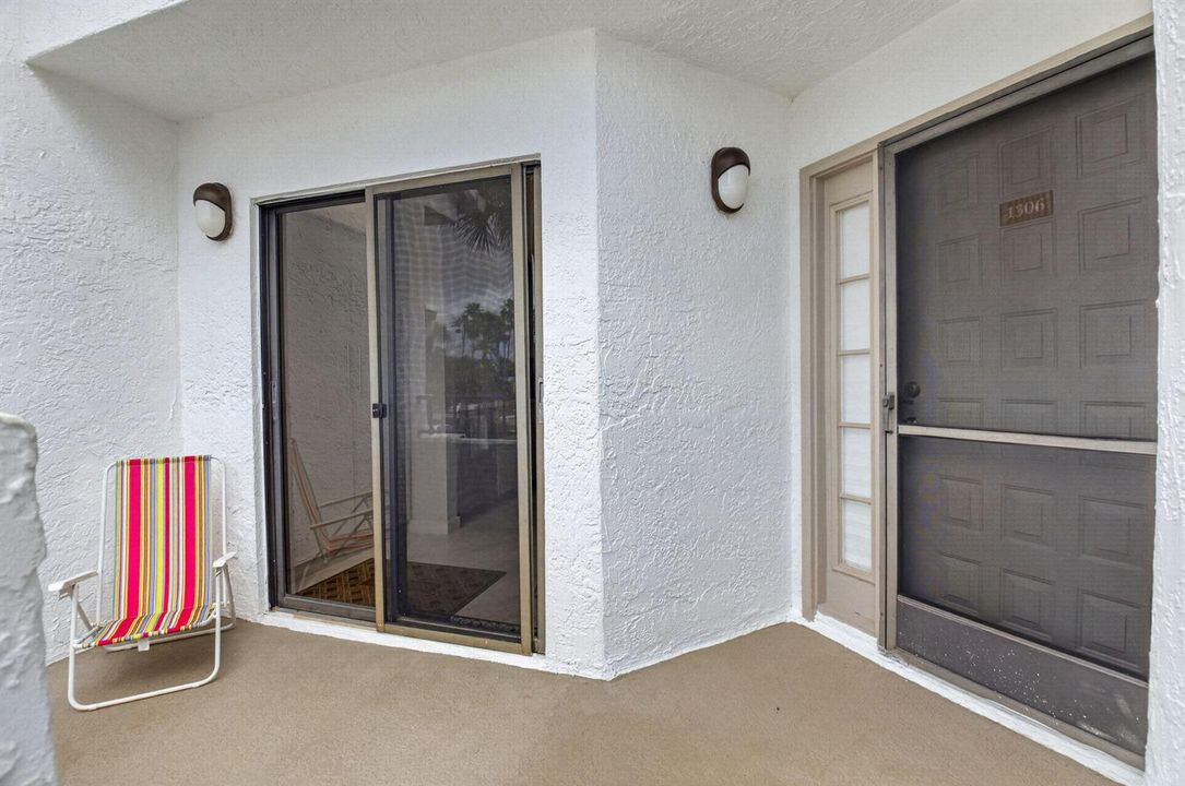 Front entrance and balcony