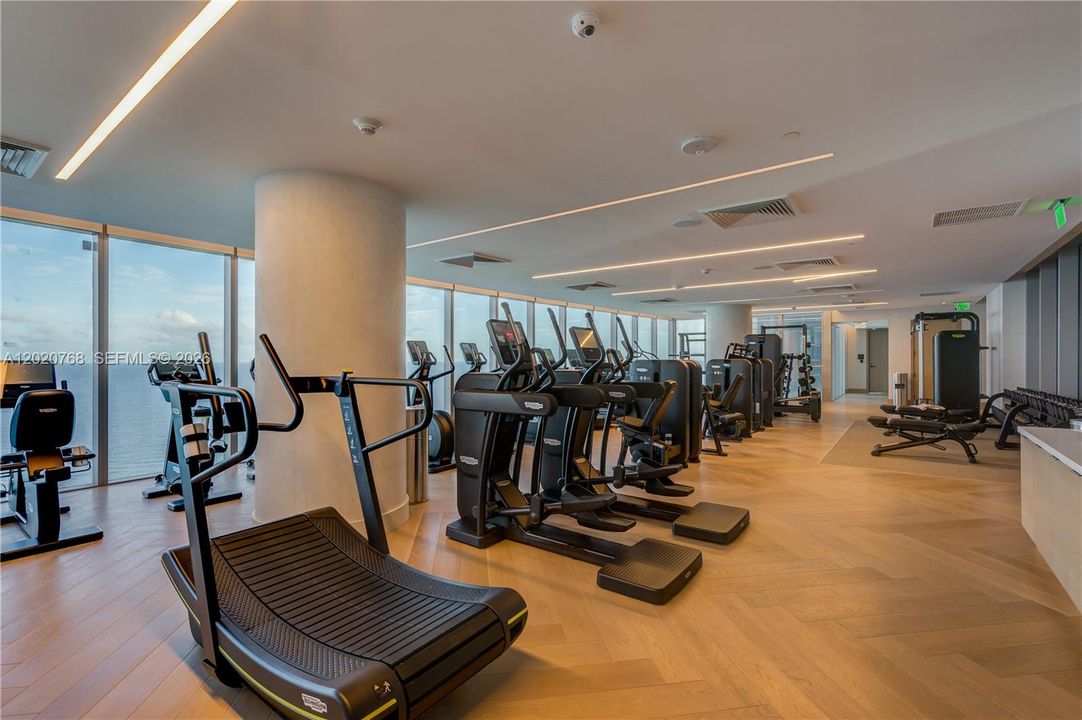 Oceanfront fitness center with state-of the-art cardio and weight-training equipment.