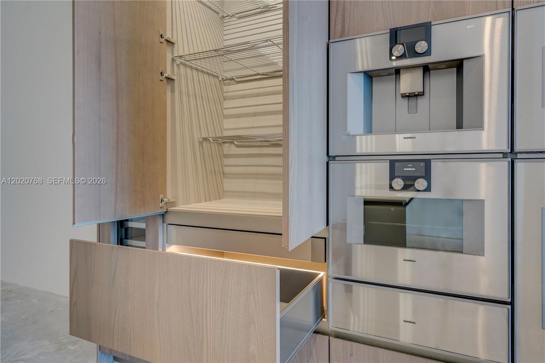 Led lighting inside all cabinetry.