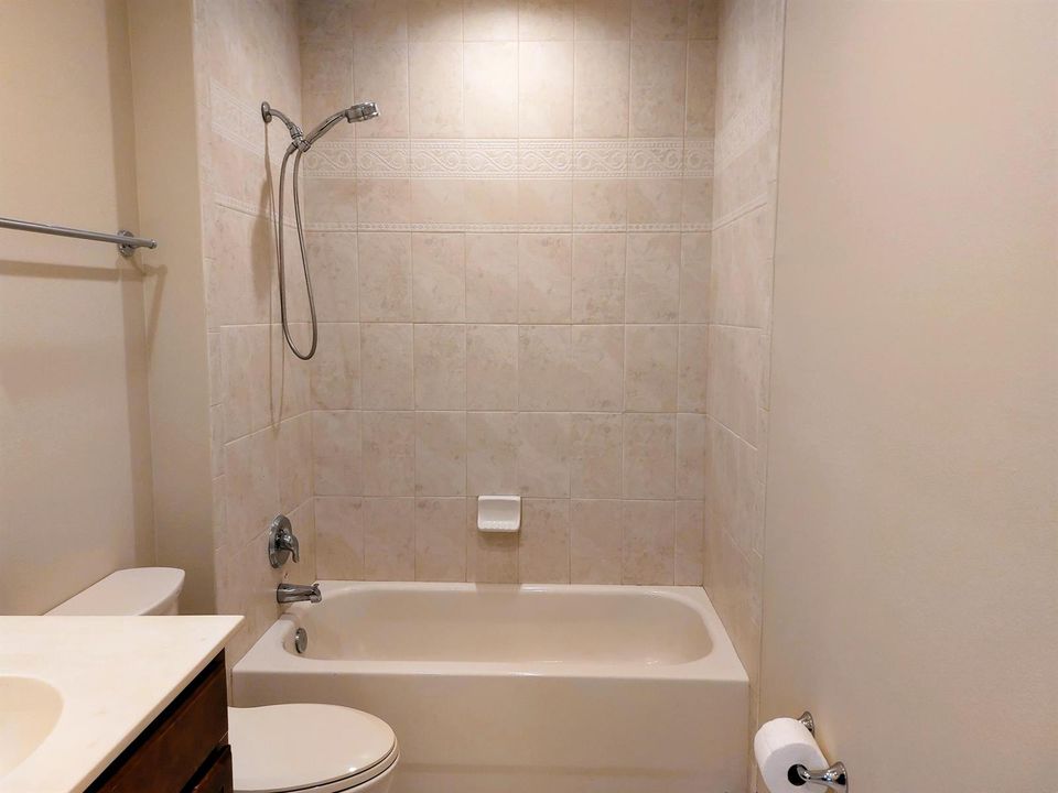 Tranquility main level bathroom .