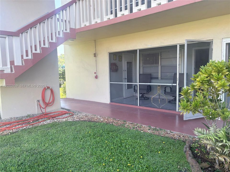 Corner, first floor unit, with screened porch.