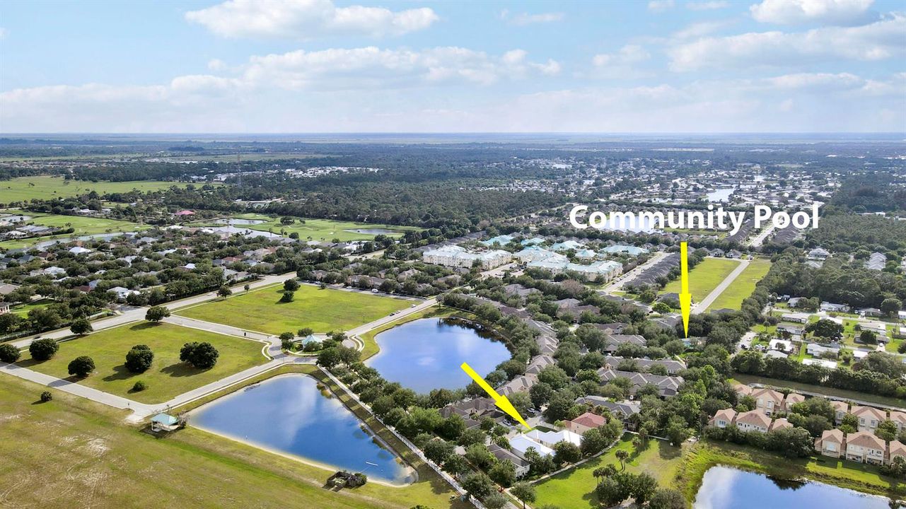 Aerials-community pool from home