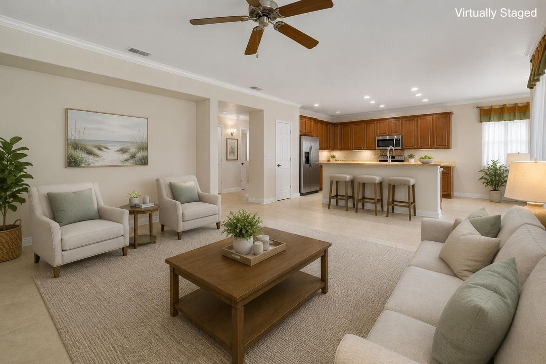family room staged