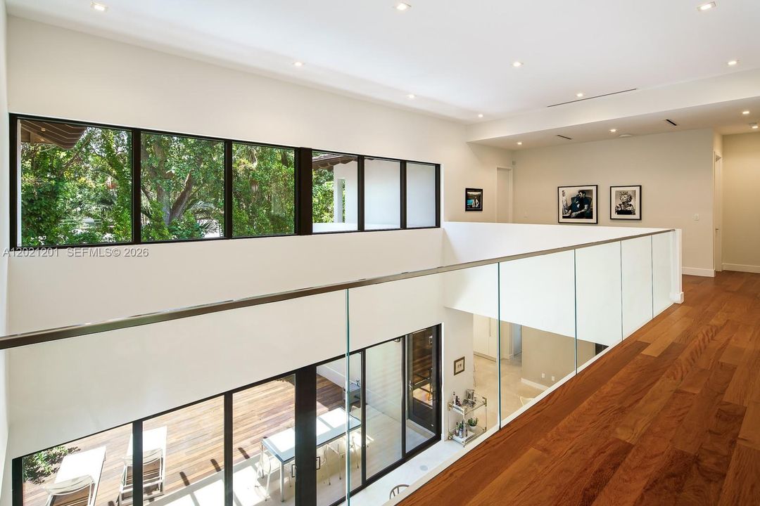 Dramatic gallery-style corridor
