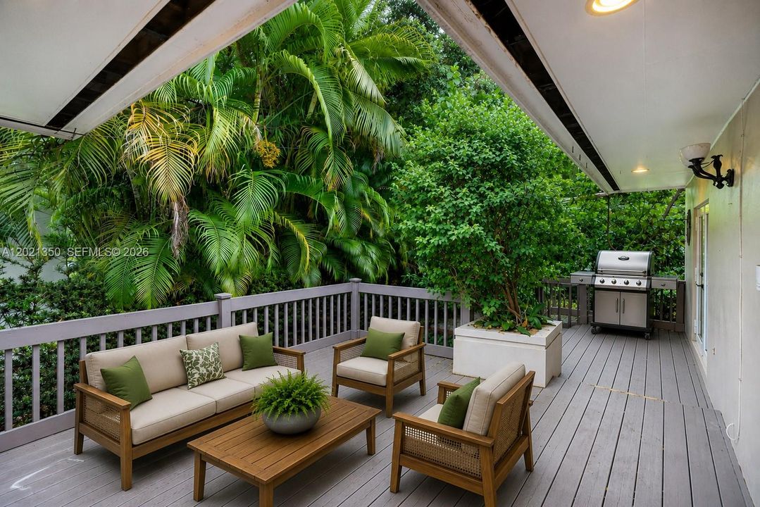 Virtually staged deck.