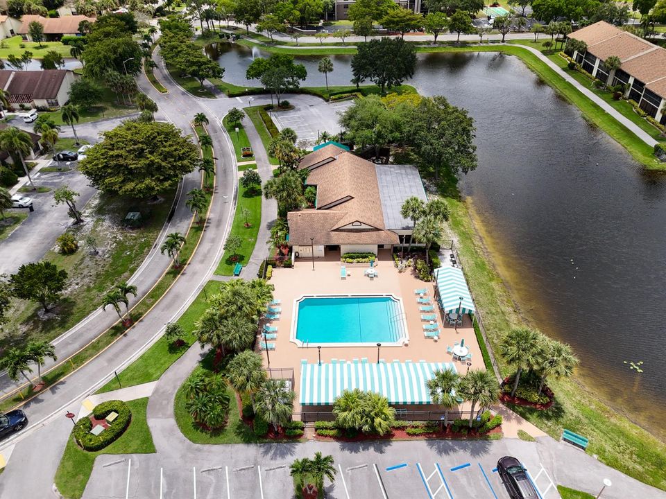 Aerial view pool and clubhouse