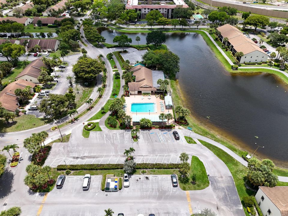 Aerial view pool and clubhouse