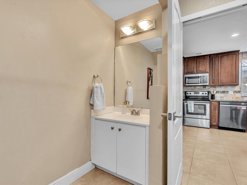Full Bath off Kitchen