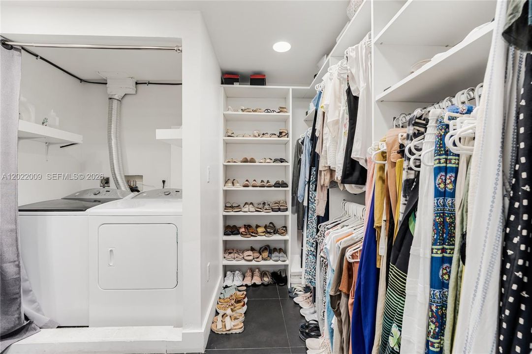Main Closet with Washer and Drier