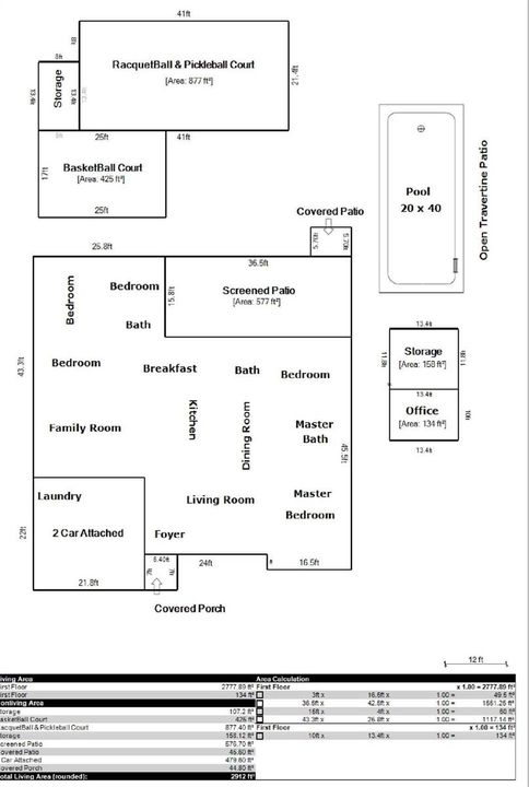 8492, GLA & Office 2912 sf