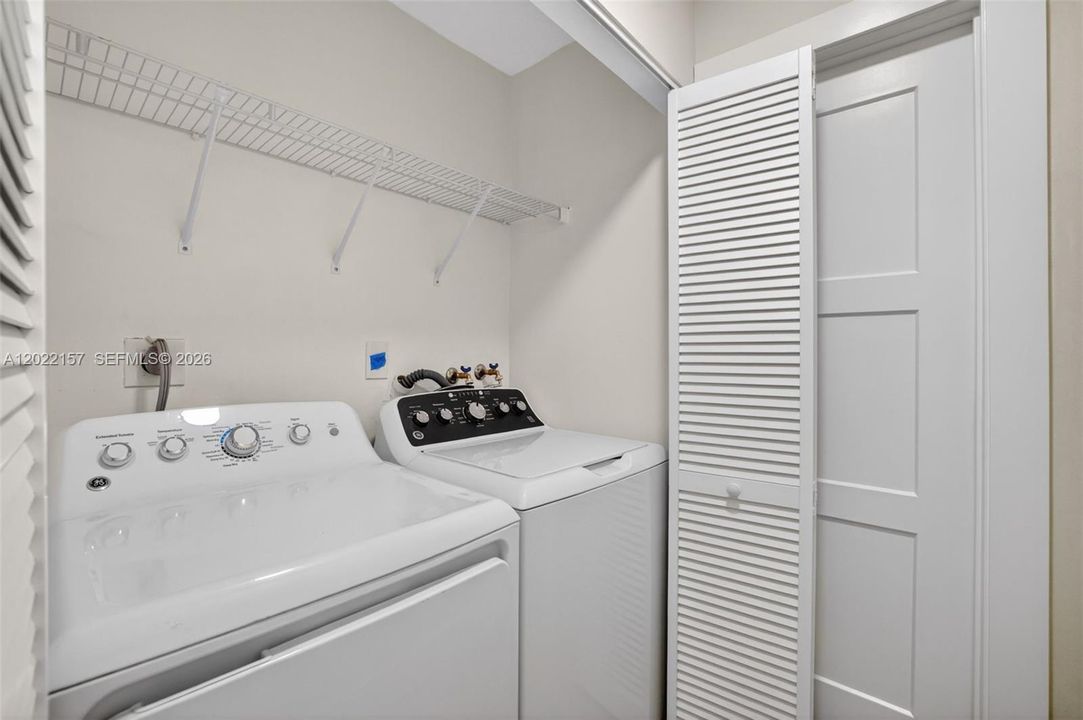 Inside laundry area.