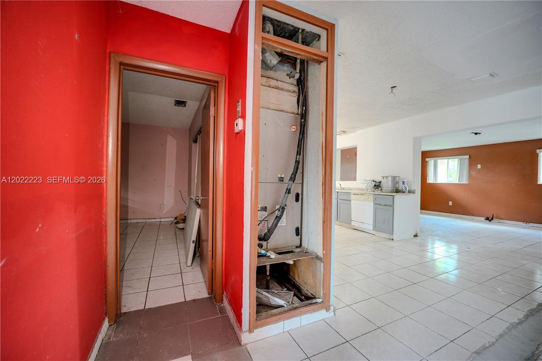 in between entry and kitchen