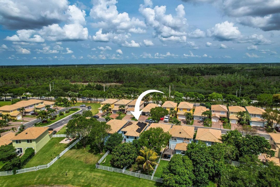 Aerial view facing Grassy Waters