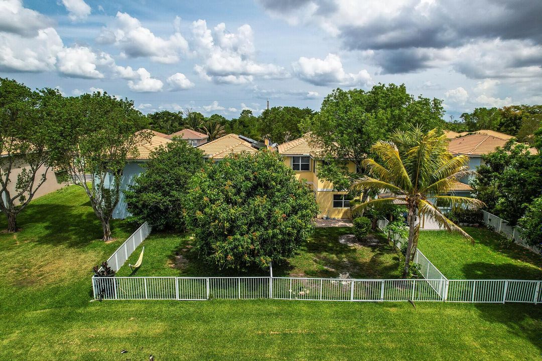 Aerial view of backyard