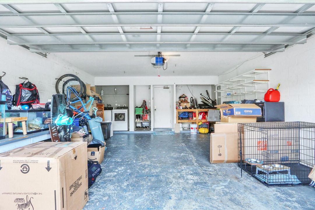 2 car garage with laundry