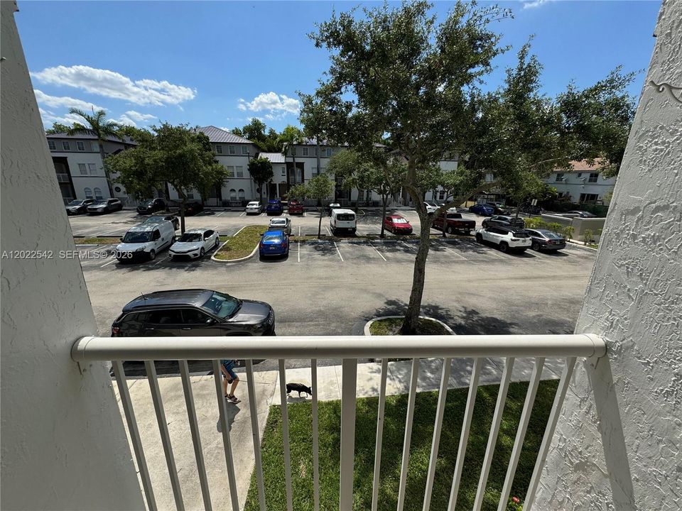 View to assigned parking