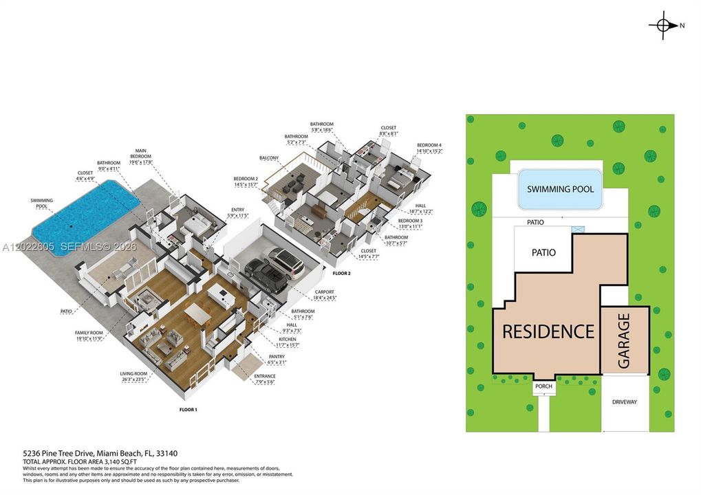 For Rent: $26,000 (4 beds, 3 baths, 3140 Square Feet)
