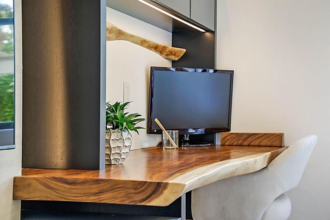 Live edge imported wood shelves