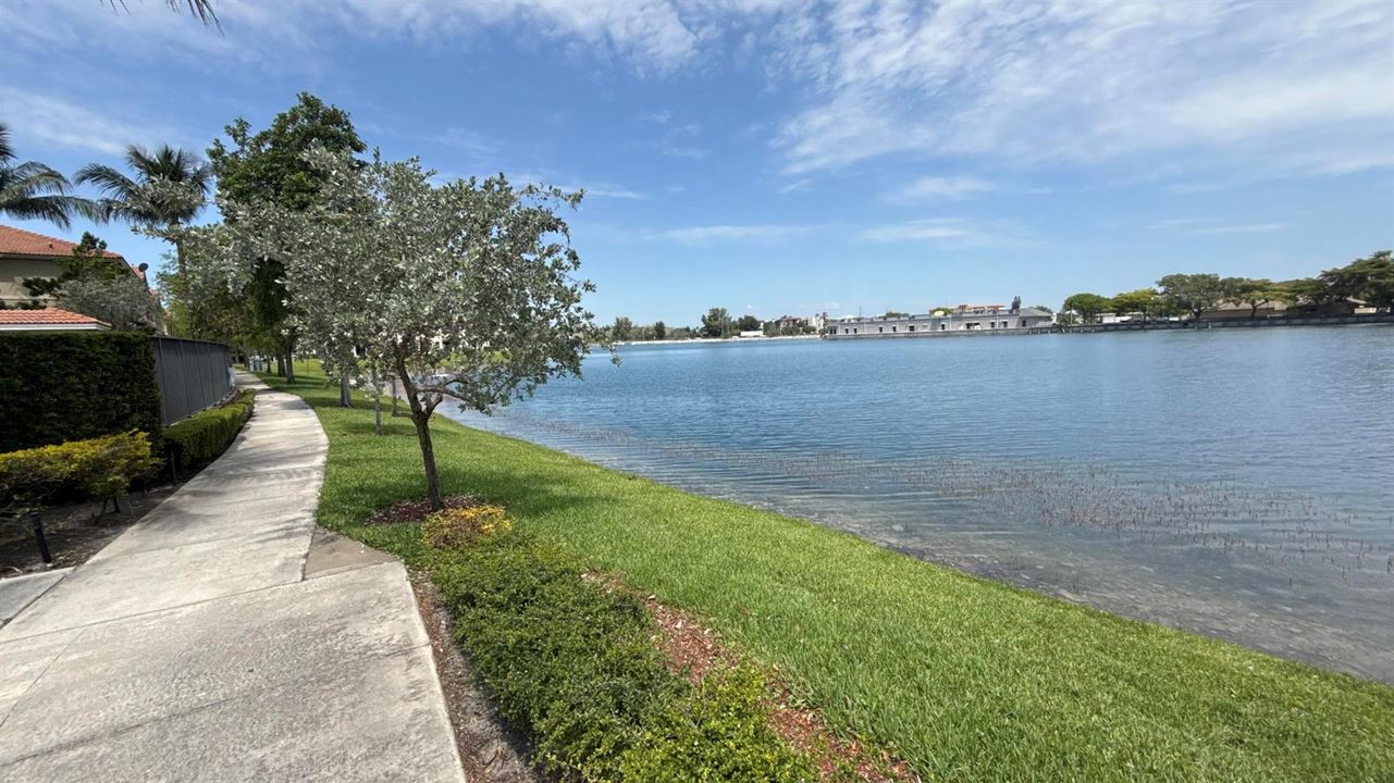 Lake behind community pool