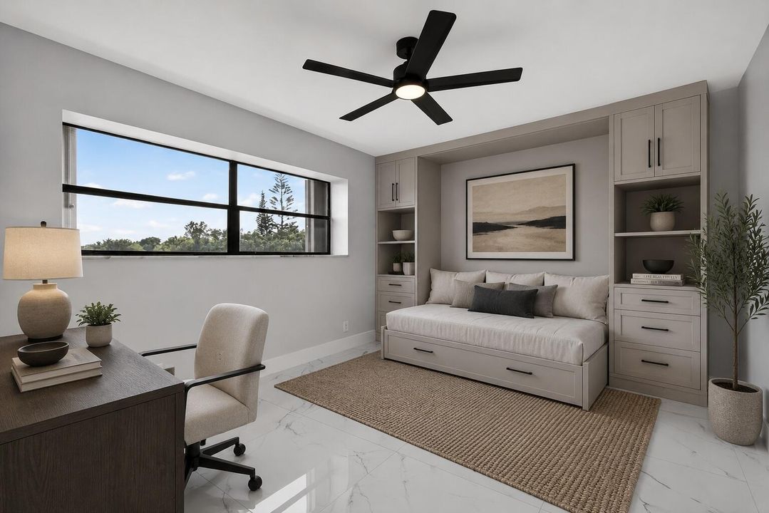Virtually Staged 2nd Bedroom:Office