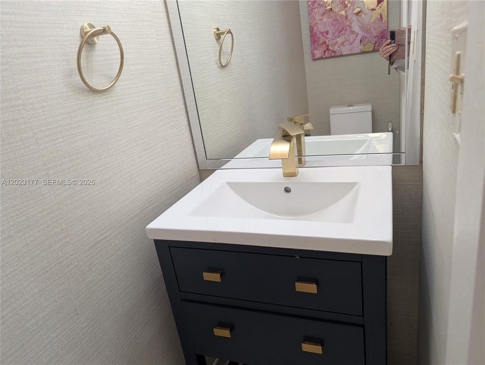 a half bathroom downstairs
