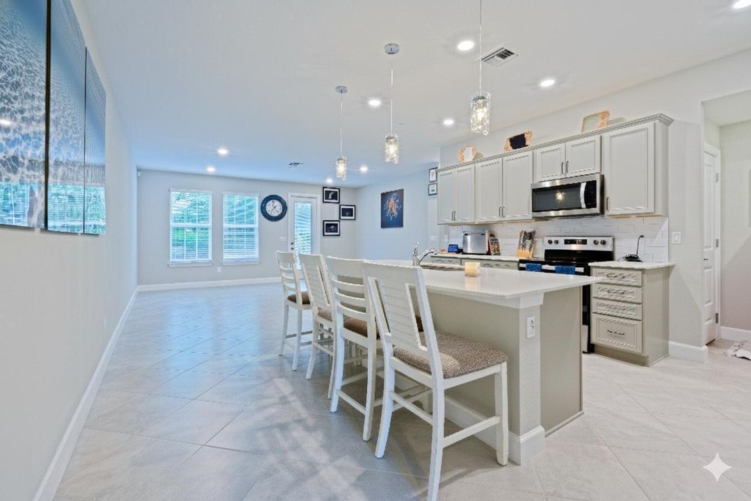 Stylish quartz-topped island