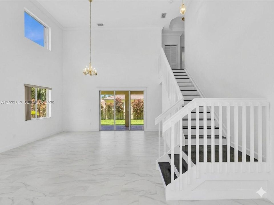staged with walls painted white