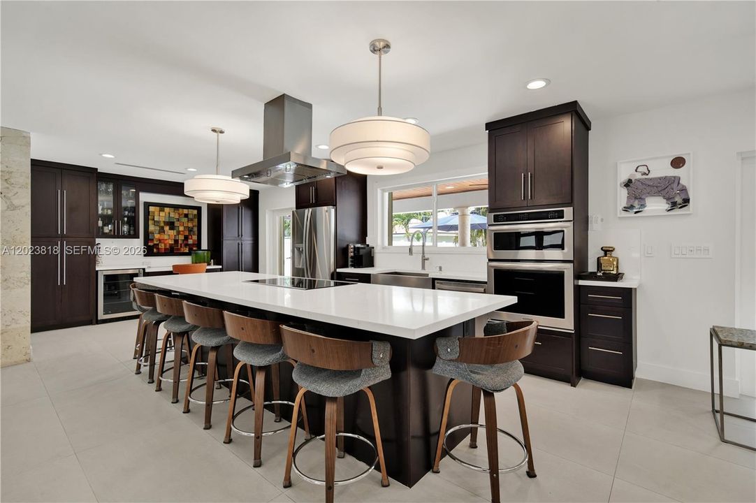 The 8 stools pictured here will stay in the home.