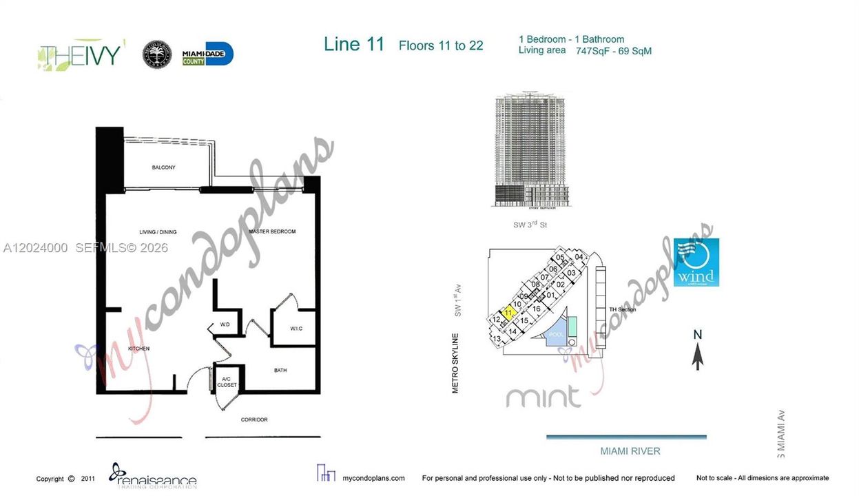 For Sale: $400,000 (1 beds, 1 baths, 747 Square Feet)