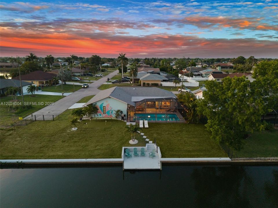 Evening aerial view