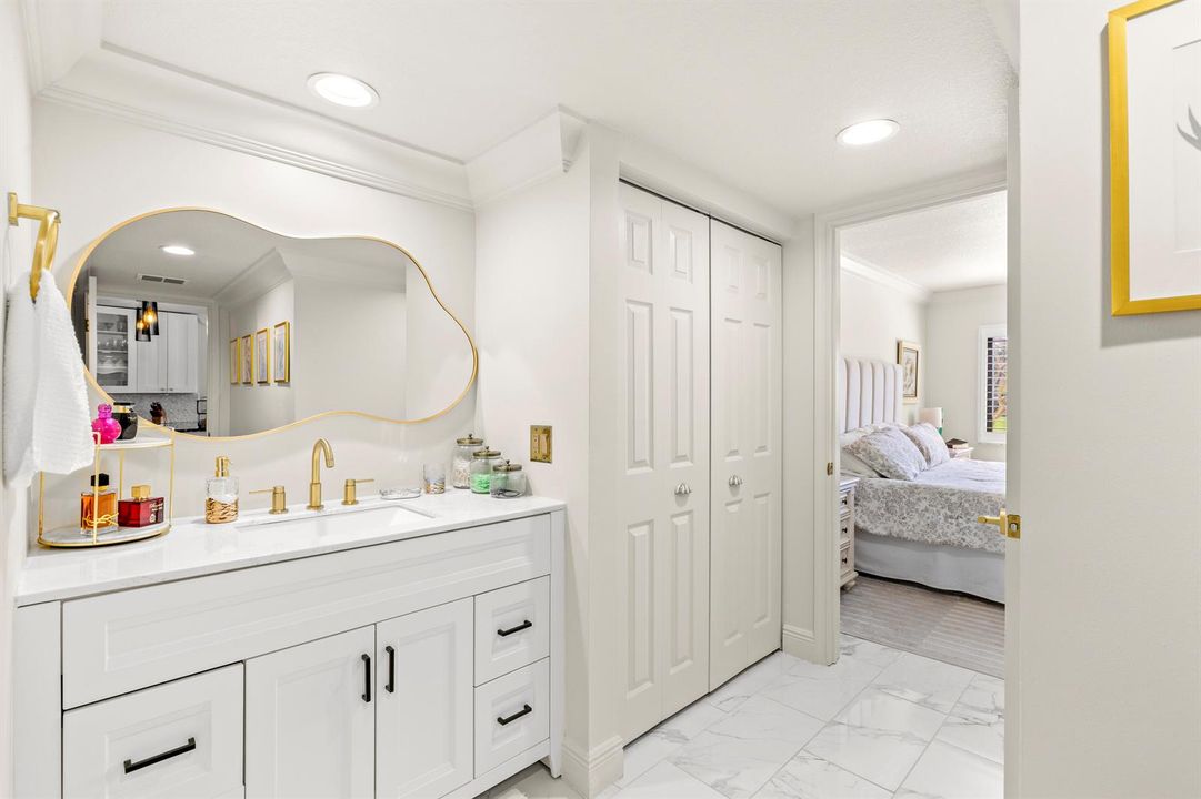 Vanity and hallway