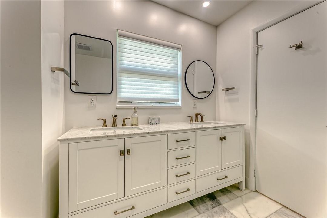 main bathroom with double sink