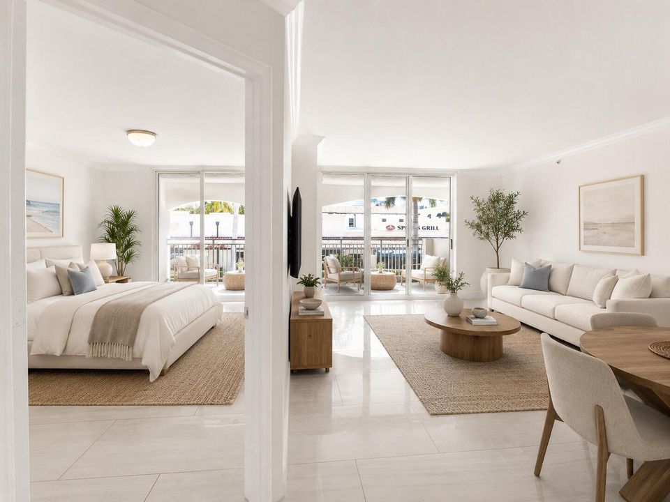 Virtually staged Bedroom / Living Room