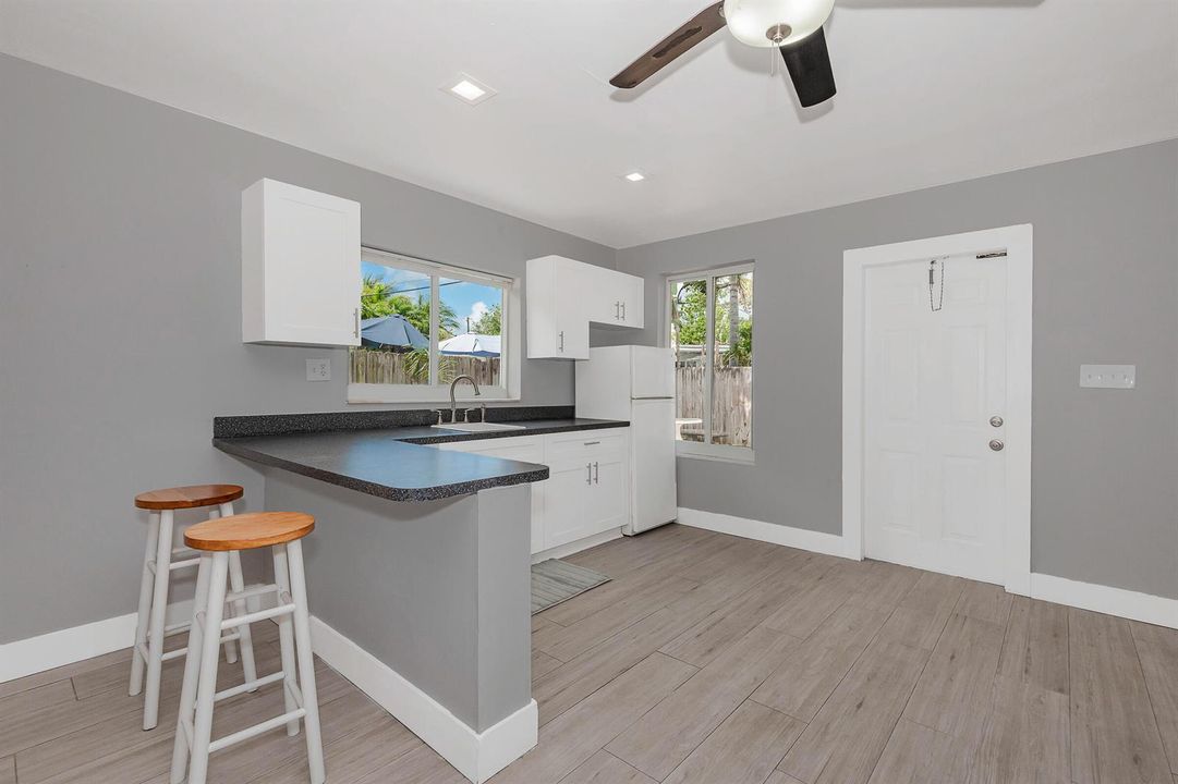 Guest quarters dining area and kitchen