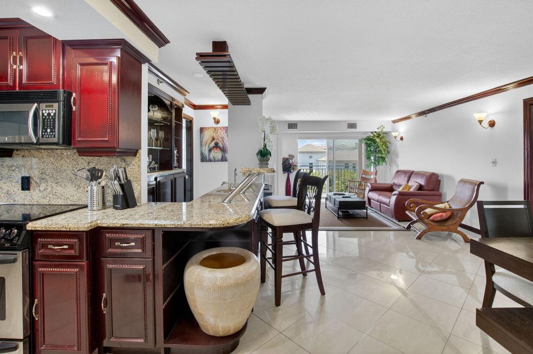 bar looking into living room