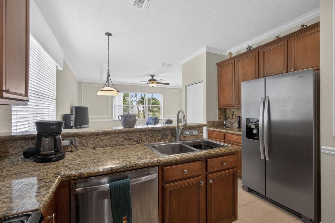 Kitchen with stainless steel appliances