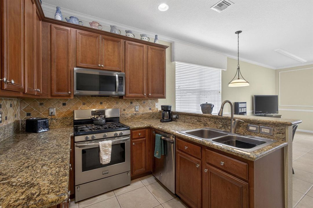 Kitchen with granite countertops