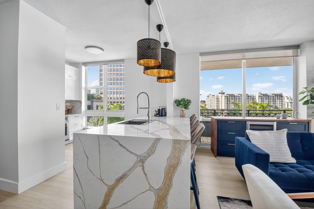 Waterfall Quartz Countertops