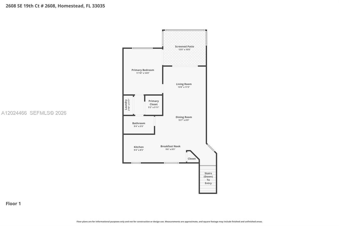 For Sale: $152,000 (1 beds, 1 baths, 830 Square Feet)