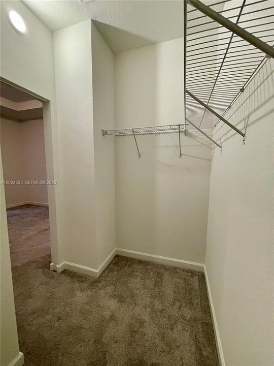 Large walk-in closet at primary room