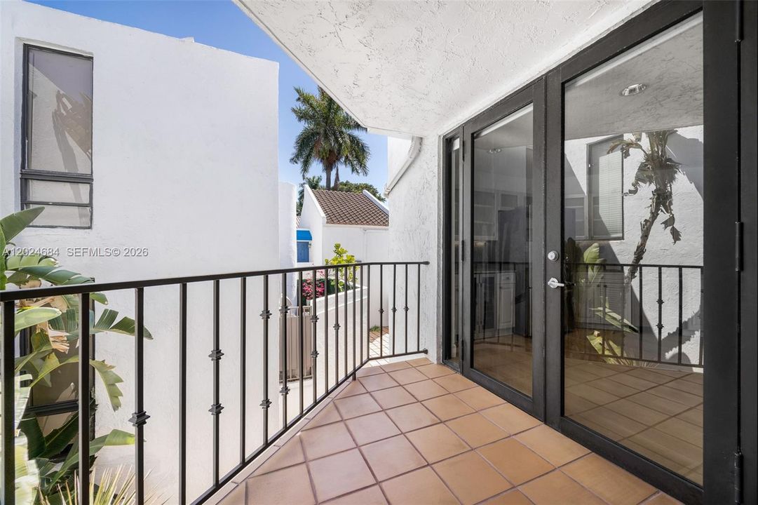Balcony has space for a BBQ