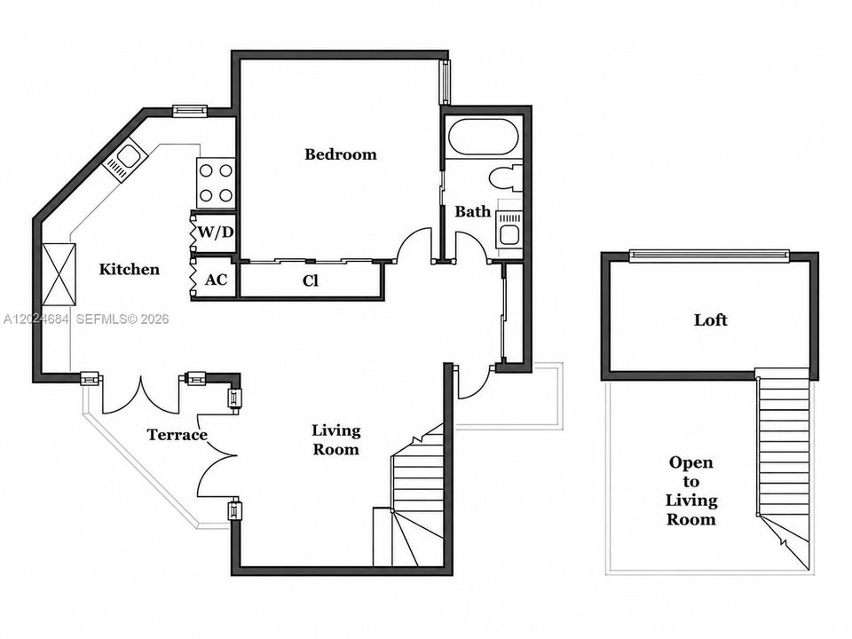 For Sale: $650,000 (2 beds, 1 baths, 706 Square Feet)