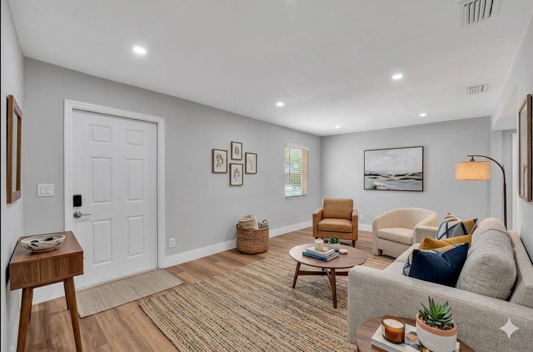 Living room virtually staged