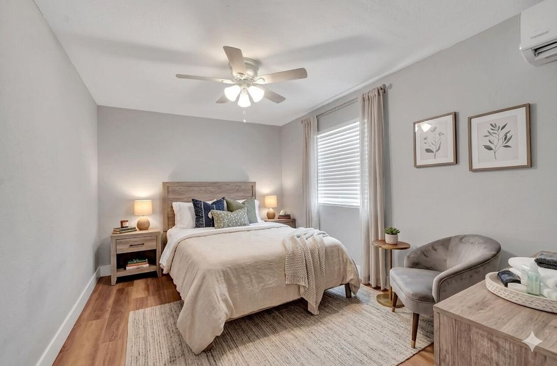 Guest bedroom virtually staged