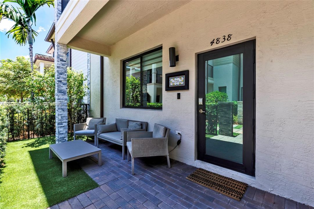 Front Porch with artificial grass